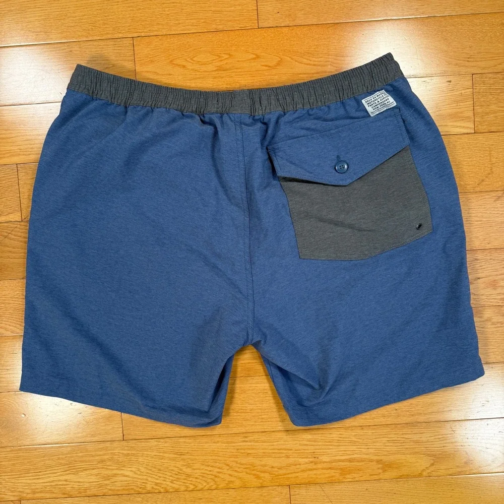 Deus‎ Ex Machina Mens Blue Heather Board Shorts Swim Trunks XXL Elastic Waist